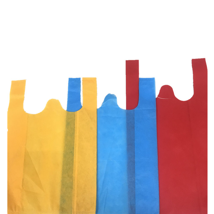 Promotional Multicolor Custom Design Non Woven T Shirt Bag Non-woven Vest Bag